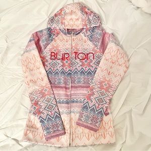 Burton Zip Up Fleece Colorful Tribal Print XS Hoodie Sweatshirt